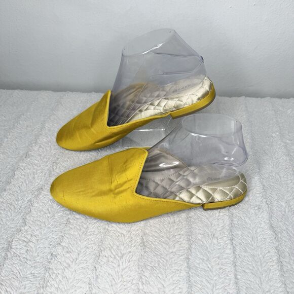 Birdies Shoes - Birdies The Raven Satin Yellow Marigold Slip On Mules Shoes Women’s 9